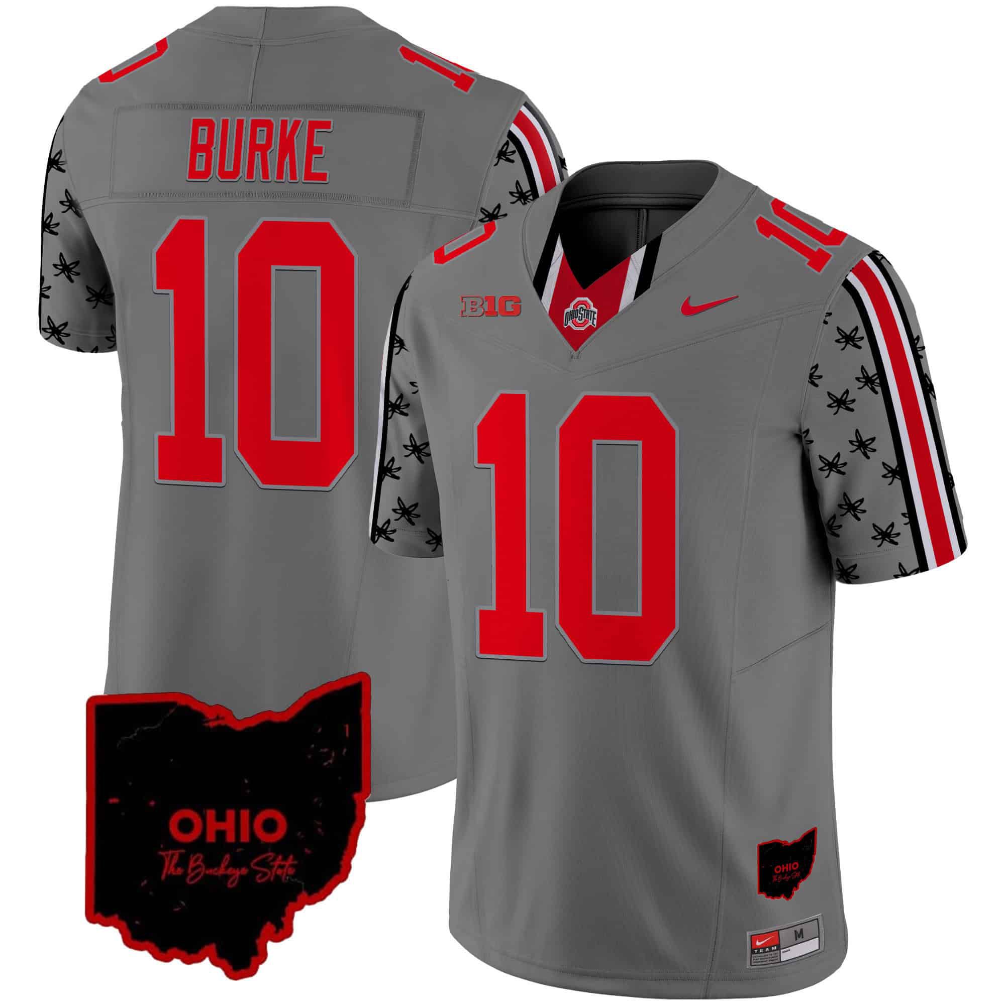 Men Ohio State Buckeyes #10 Burke Grey 2024 Nike Home Patch Vapor Limited NCAA Jersey->indianapolis colts->NFL Jersey